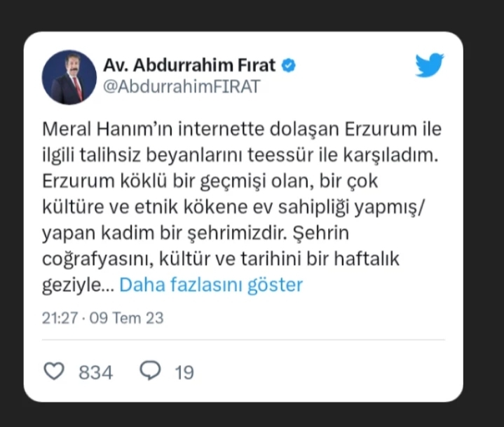 Erzurum Milletvekillerinin tweetleri