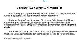 Diyarbakır Büyükşehir Belediyesi raylı sistem açıklaması