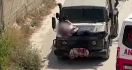 İsrail askerleri yaralı bir Filistinliyi askeri araca bağlayarak sokaklarda gezdirdi