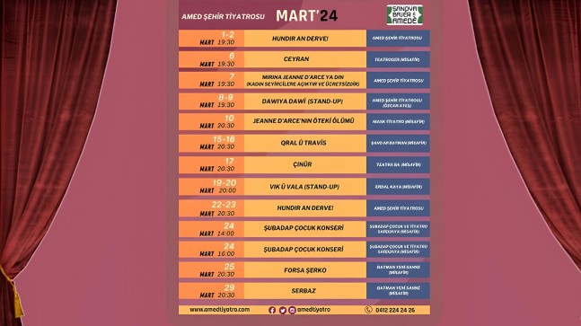 Amed Şehir Tiyatrosu’nda Mart ayında 12 oyun sergilenecek