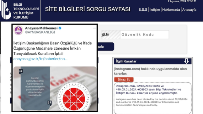 İnstagrama erişim engelli, Anayasa Mahkemesine iktidar baskısı