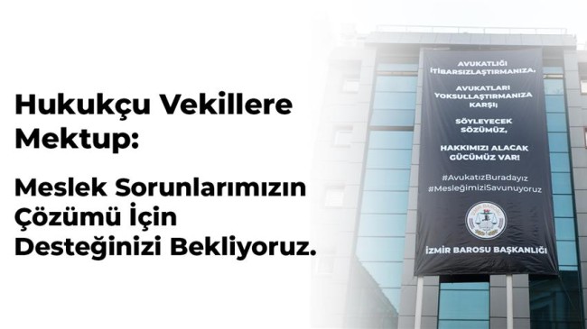 İzmir Barosu’ndan milletvekillerine ‘intihar’ mektubu